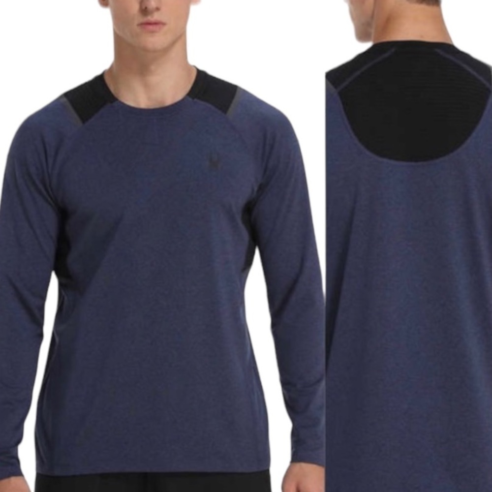 Moving Sale Spyder Active Long Sleeve Shirt Size L Navy Blue Black